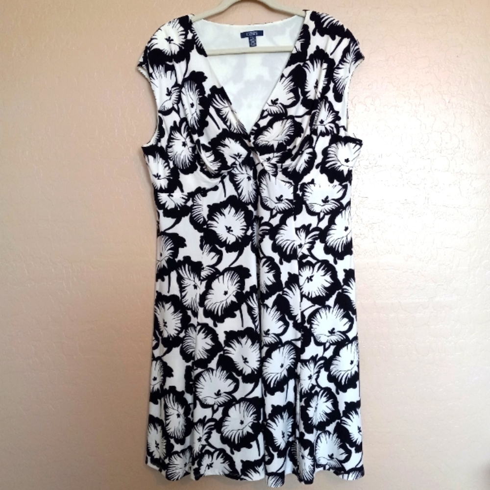 Chaps Floral Surplice Empire Midi Dress